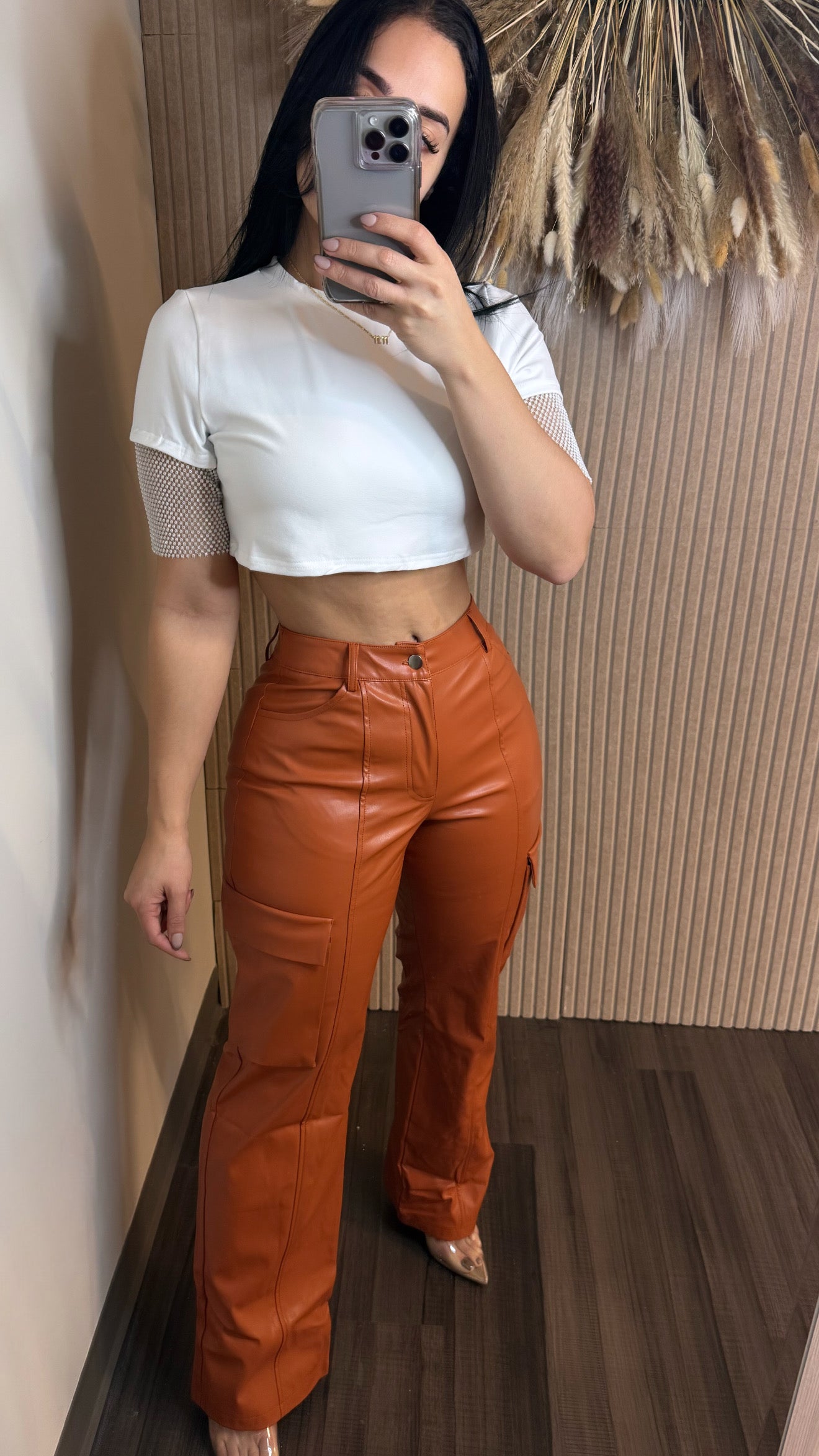 【YOURNUS】Acro Leather Cargo Pants Andie Leather Straight Leg Cargo Pants – YOMY BOUTIQUE
